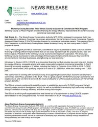 Illinois Launches Commercial PACE Program News Release