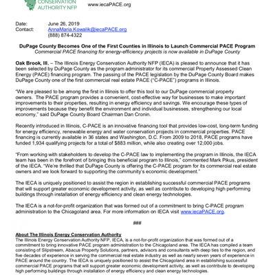 DuPage County Launches Commercial PACE Program