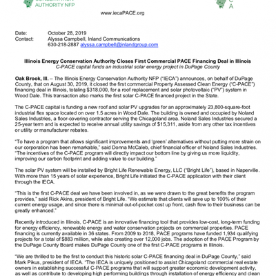 Illinois Closes First Commercial PACE Financing Deal